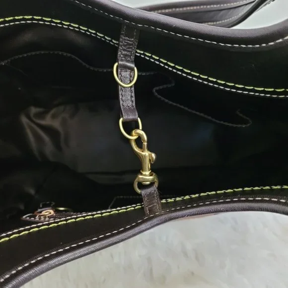 COACH Signature Jacquard Brown Leather Tote G0768-11292 - Picture 10 of 13